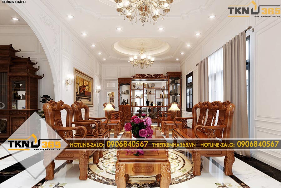 Thiết kế nội thất biệt thự cho anh Huy ở An Giang