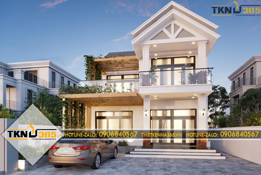 Thiết kế biệt thự 2 tầng mái ngói 10x15m cho chị Vân ở Cần Thơ