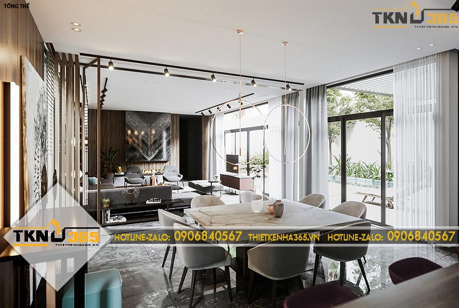 Thiết kế nội thất tích hợp hồ bơi cho anh Nhẫn ở Phú Nhuận