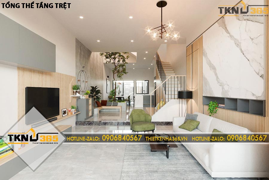 Thiết kế nội thất phong cách Organic có phòng thờ cho chị Như ở Long An