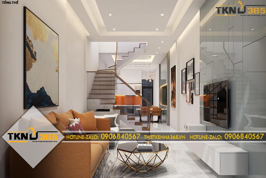 Thiết kế nội thất nhà mặt phố cho anh Tính ở quận 10