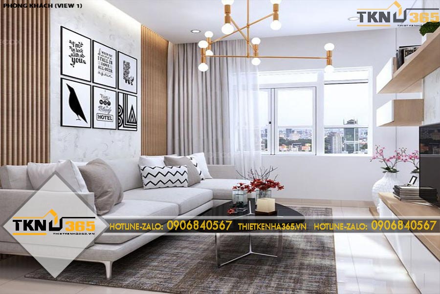 Thiết kế nội thất phòng cao ốc cho anh Công ở quận 8