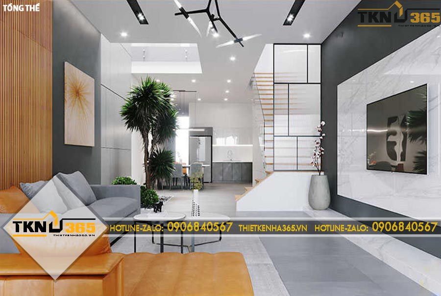 Thiết kế nội thất tông trắng nâu cát cho chị Kiều ở quận 5