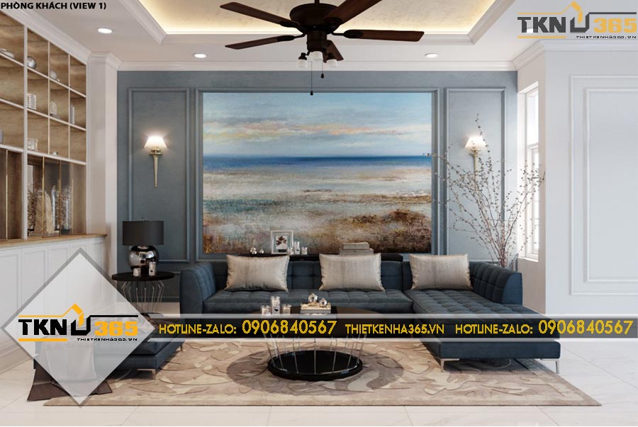 Thiết kế nội thất tông màu trắng vàng cho anh Thìn ở Hậu Giang