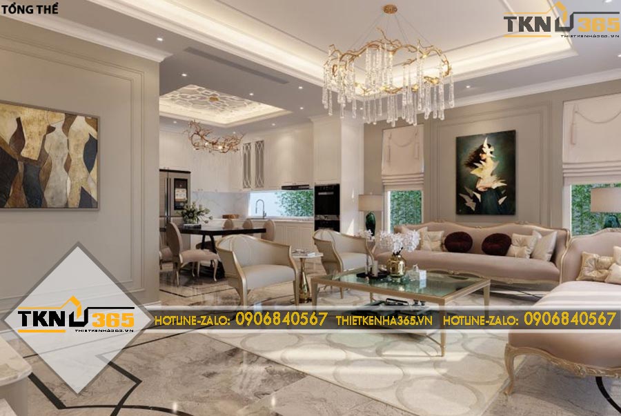 Thiết kế nội thất cổ điển cho chị Duyên ở Đắk Lắk