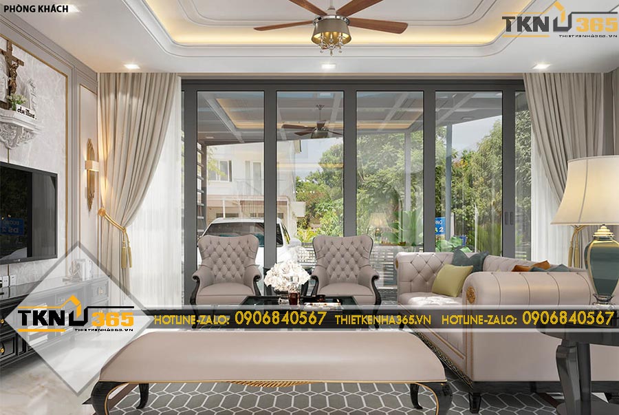 Thiết kế nội thất phong cách tân cổ điển cho chị Yến ở Vĩnh Long