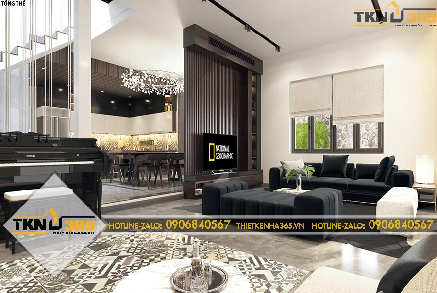 Thiết kế nội thất phong cách Color Block cho chị Thu ở Đức Hoà Long An