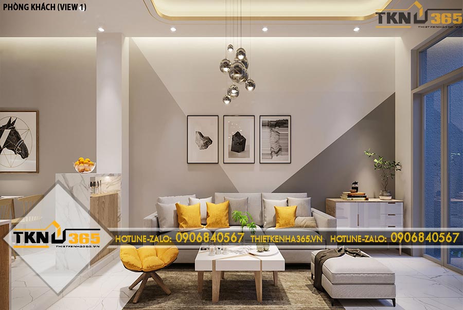 Thiết kế nội thất phong cách Funky cho nhà ống cho chị Bảy ở Phan Thiết