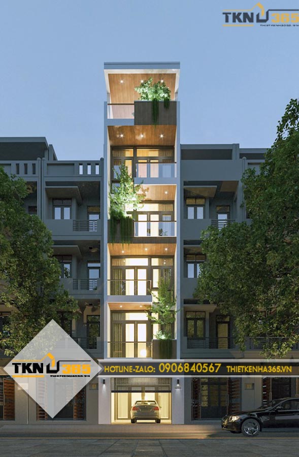 Thiết kế nhà phố 6 tầng 5x18m cho chị Vương ở Quận 9