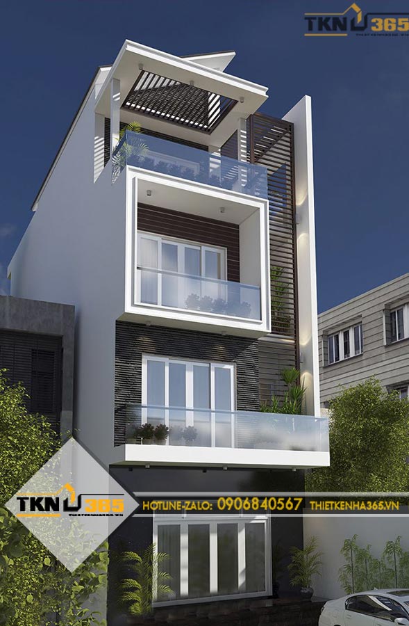 Thiết kế nhà phố 4 tầng 6x20m cho anh Quỳnh ở Ninh Thuận