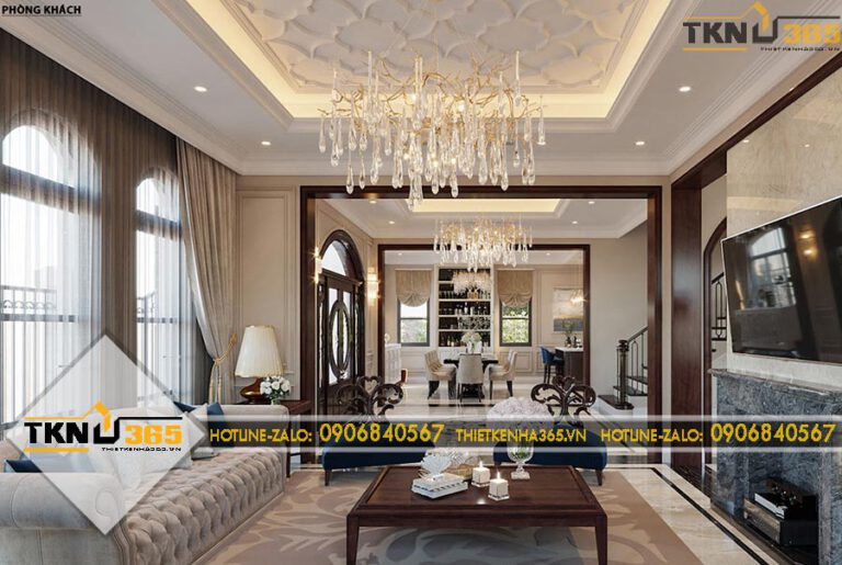 Thiết kế nội thất phong cách cổ điển cho anh Phục ở Bến Cát Bình Dương