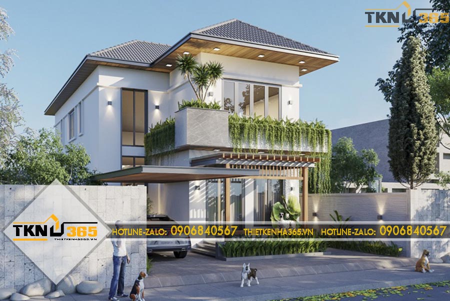 Thiết kế biệt thự 2 tầng 10x15m cho anh Toàn ở Hóc Môn