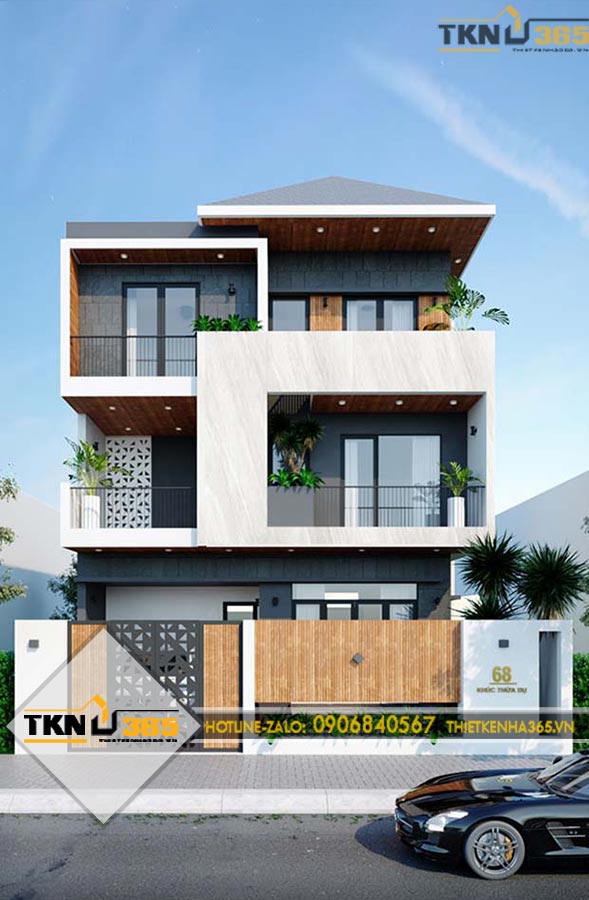 Thiết kế biệt thự 3 tầng mái nhọn 10x15m cho chị Thanh ở quận 6