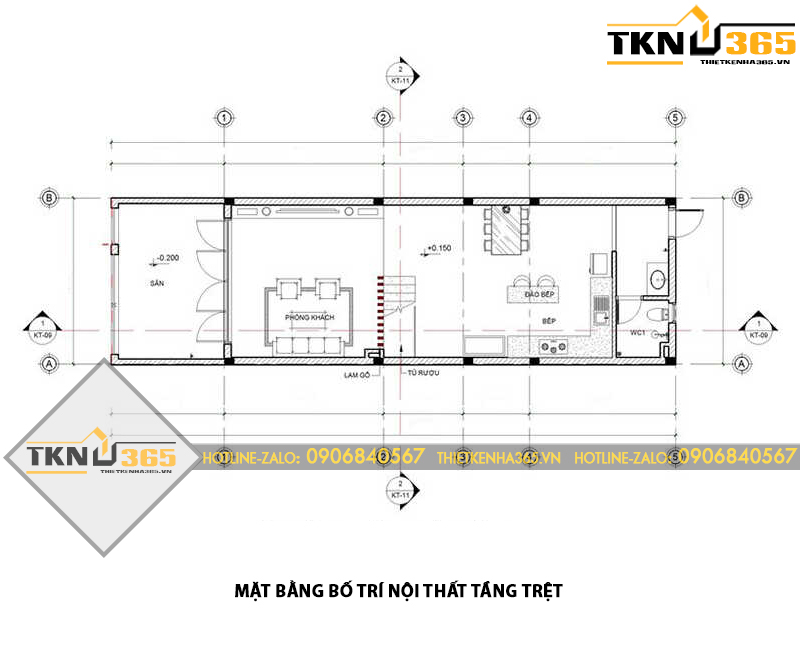 ban ve thiet ke nha ong 3 tang