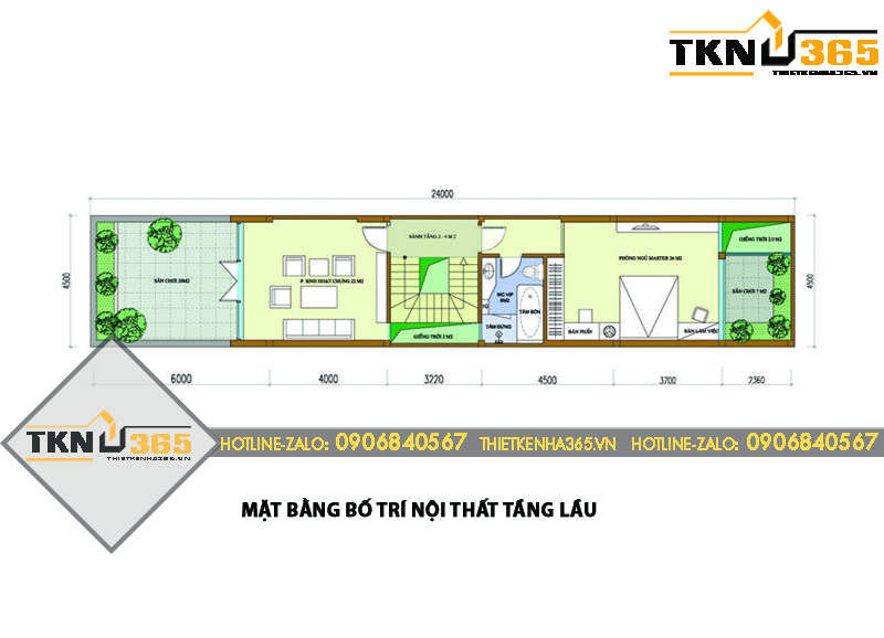 mat bang kien truc tang 2