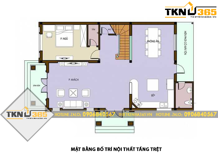 mat bang tang 1 biet thu 2 tang kieu phap mai thai 100m2