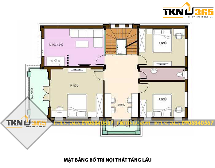 mat bang tang 2 biet thu 2 tang kieu phap mai thai 100m2
