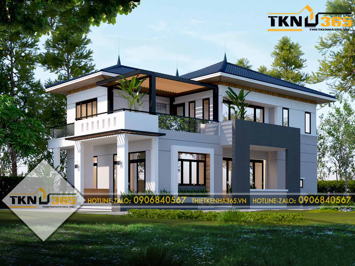 mau thiet ke biet thu 2 tang 02