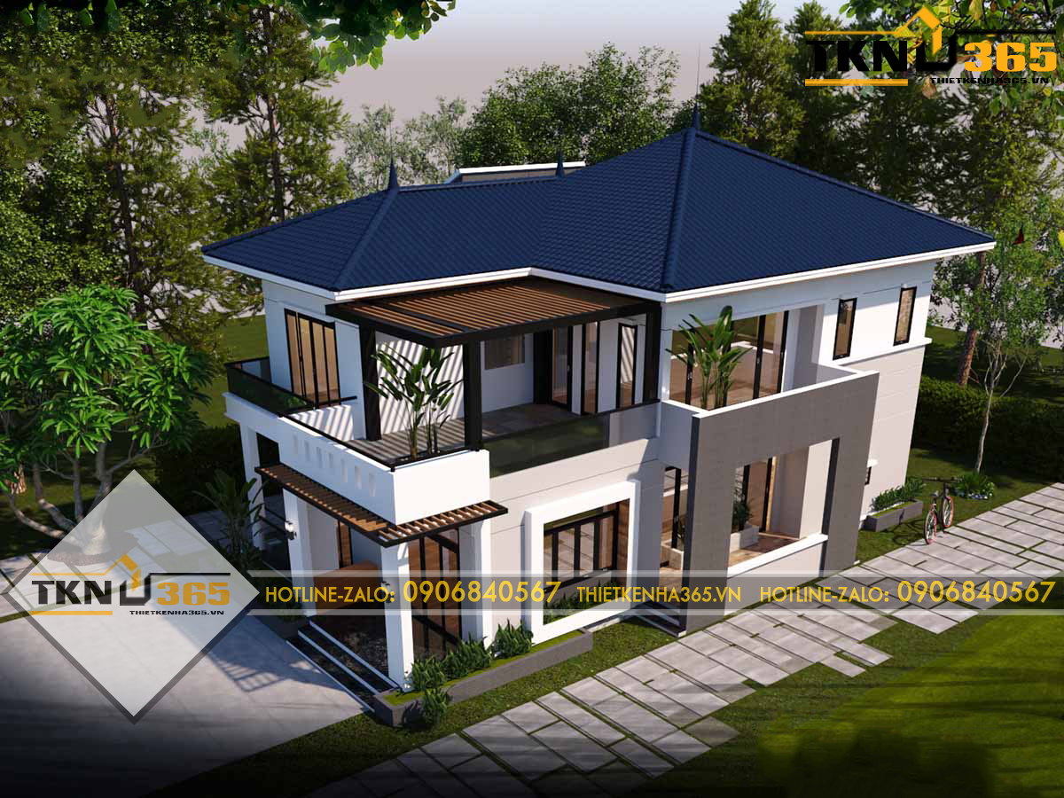 mau thiet ke biet thu 2 tang 03