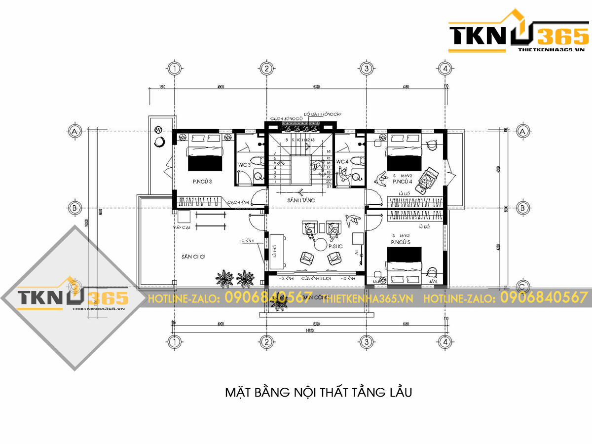 mau thiet ke biet thu 2 tang 05