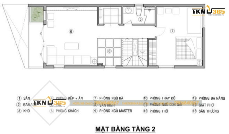 thiết kế nhà phố mặt tiền rộng 6m