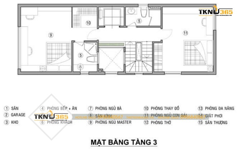 thiết kế nhà phố mặt tiền rộng 6m