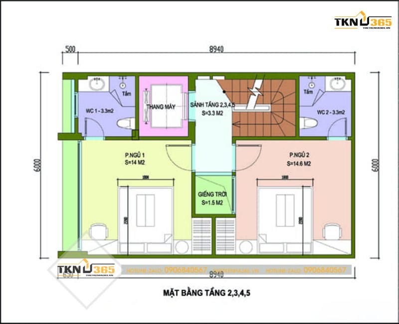 Mẫu thiết kế nhà mặt tiền 6m