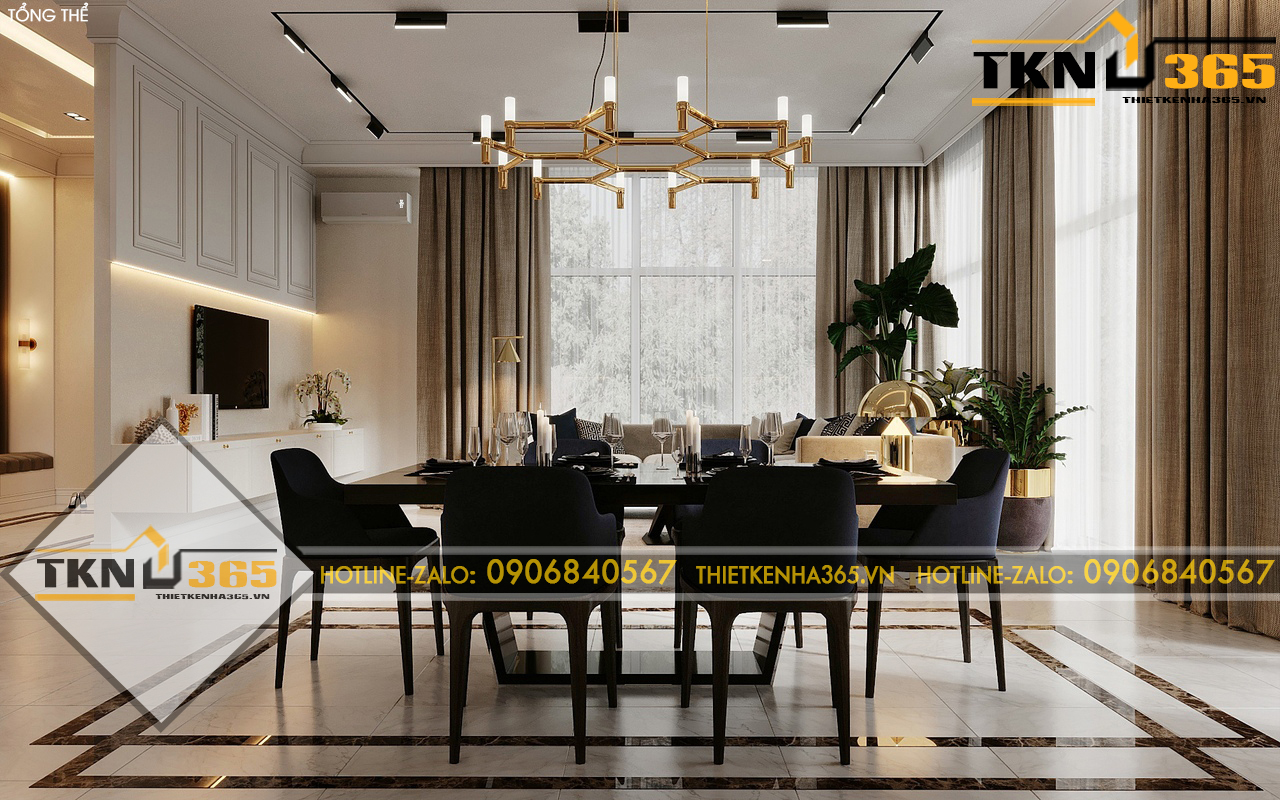 Thiết kế nội thất phong cách cổ điển mới cho chị Kim ở Hóc Môn