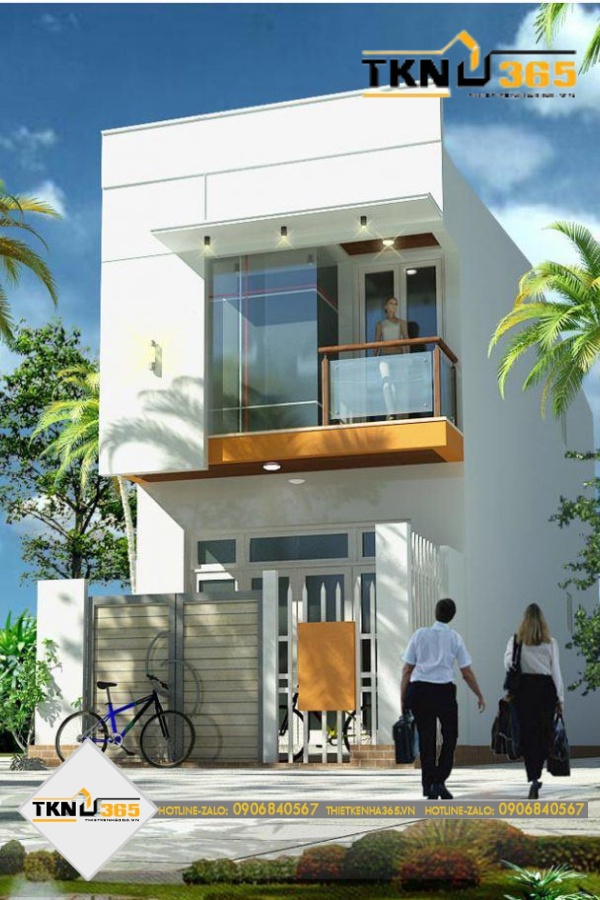 Bản thiết kế mặt bằng nhà 2 tầng 4 phòng ngủ chữ L mặt tiền 8m nông thôn