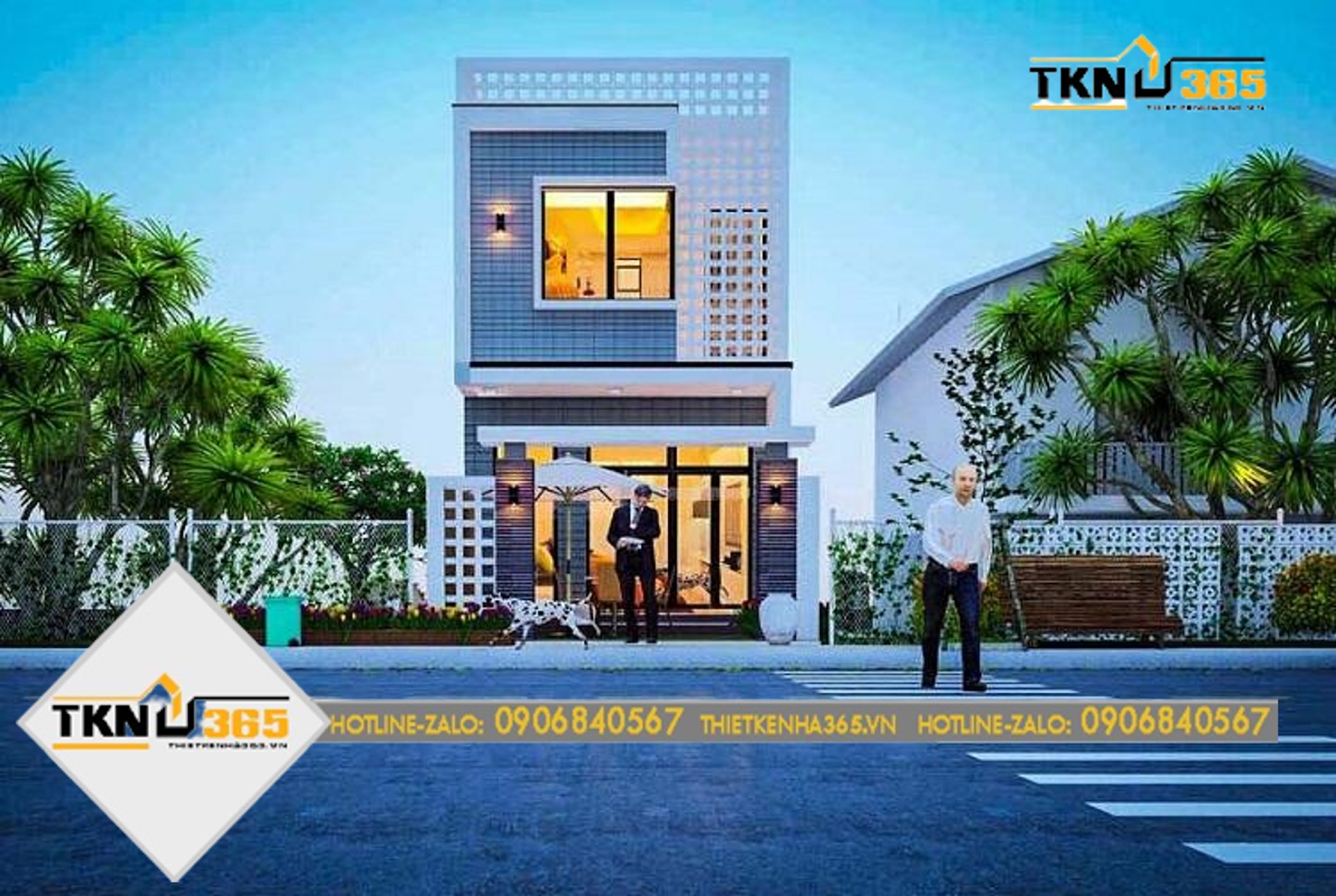 Mẫu nhà ống 2 tầng 4 phòng ngủ diện tích 5x20m