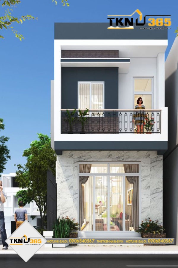 thiết kế nhà 2 tầng 3 phòng ngủ