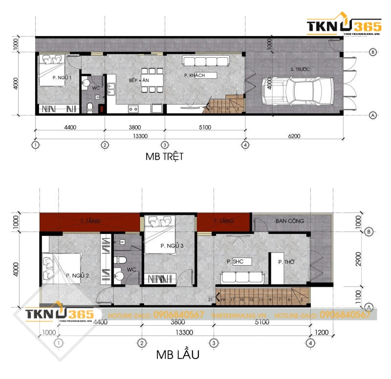 Mẫu nhà 2 tầng 50m2