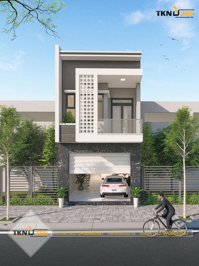 mẫu nhà 50m2 2 tầng