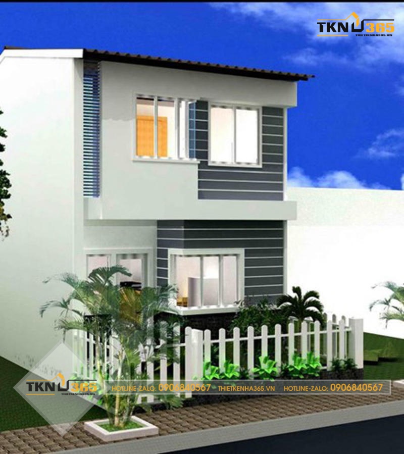 mẫu nhà ống 2 tầng 50m2