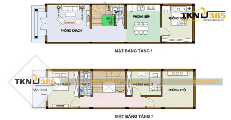 Thiết kế nhà 2 tầng 50m2