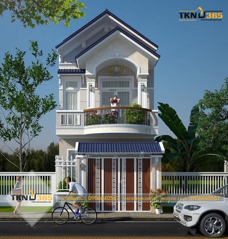 Nhà 60m2 2 tầng được thiết kế theo phong cách tân cổ điển