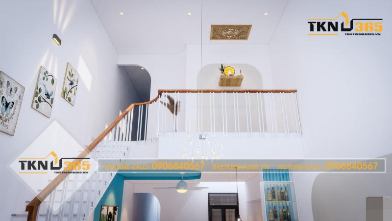 mẫu nhà 2 tầng có gác lửng