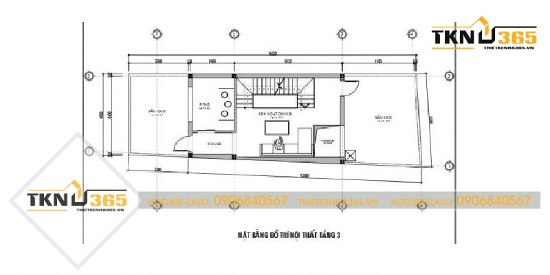 bản vẽ thiết kế nhà 3 tầng 5x10m