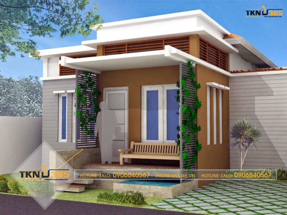 thiết kế nhà 40m2 1 tầng