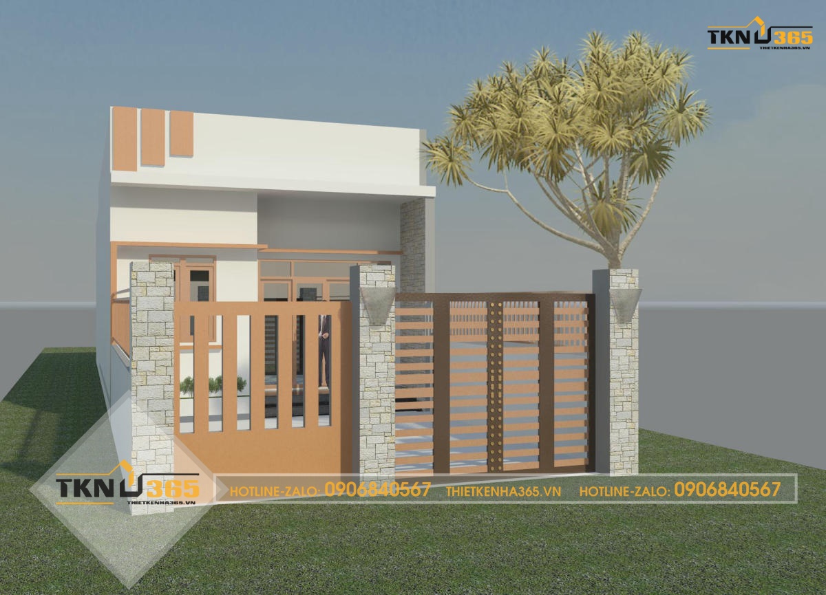 thiết kế nhà 40m2 1 tầng