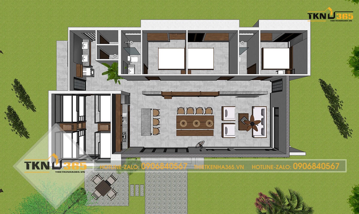 thiết kế nhà 40m2 1 tầng