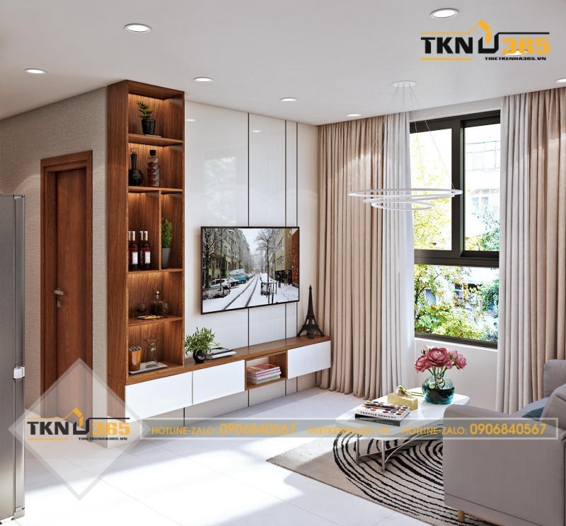 Thiết kế nội thất phòng khách nhà 40m2