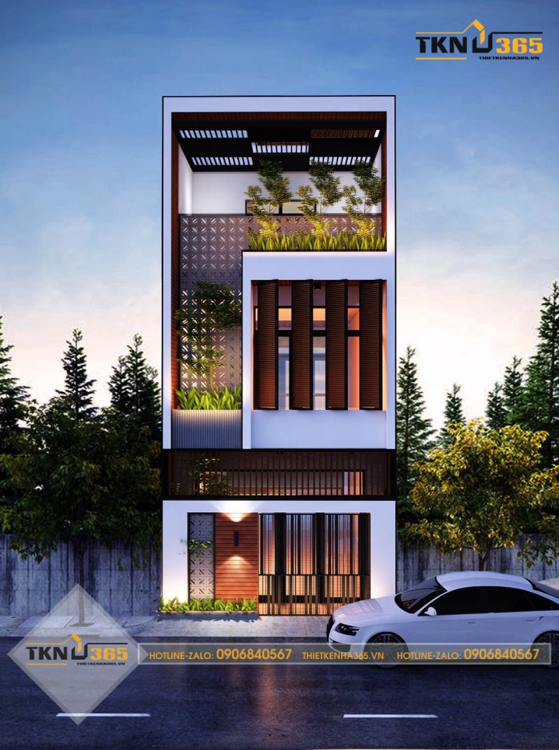 thiết kế nhà 40m2 3 tầng