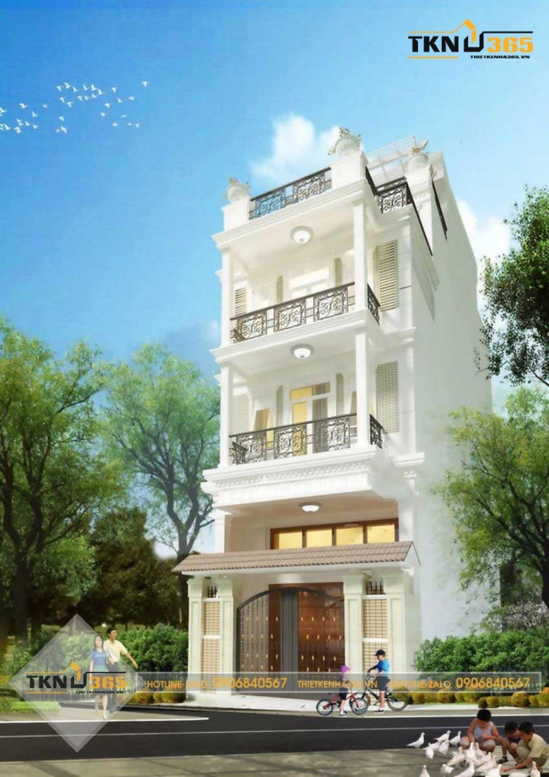 thiết kế nhà 40m2 3 tầng