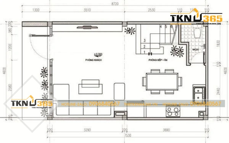 bản vẽ nhà 3 tầng 40m2