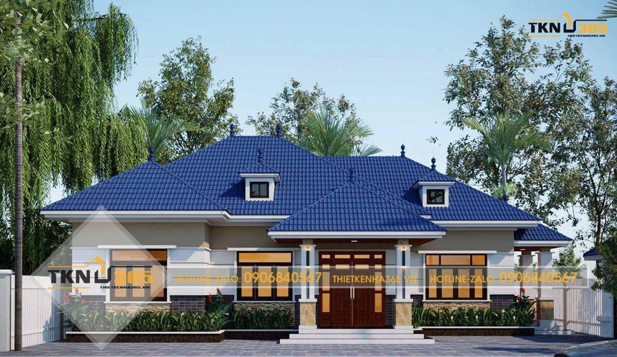 Ngoại thất biệt thự 1 tầng kiến trúc Châu u