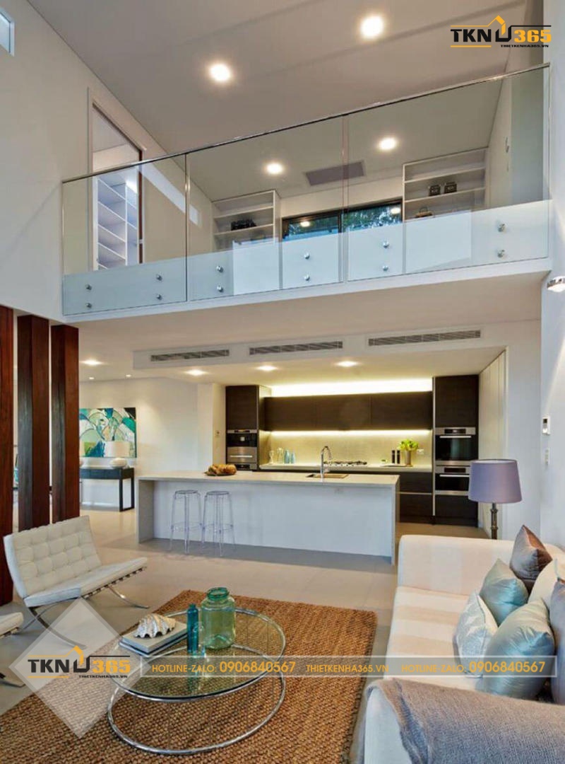 thiết kế nhà ống có gác lửng