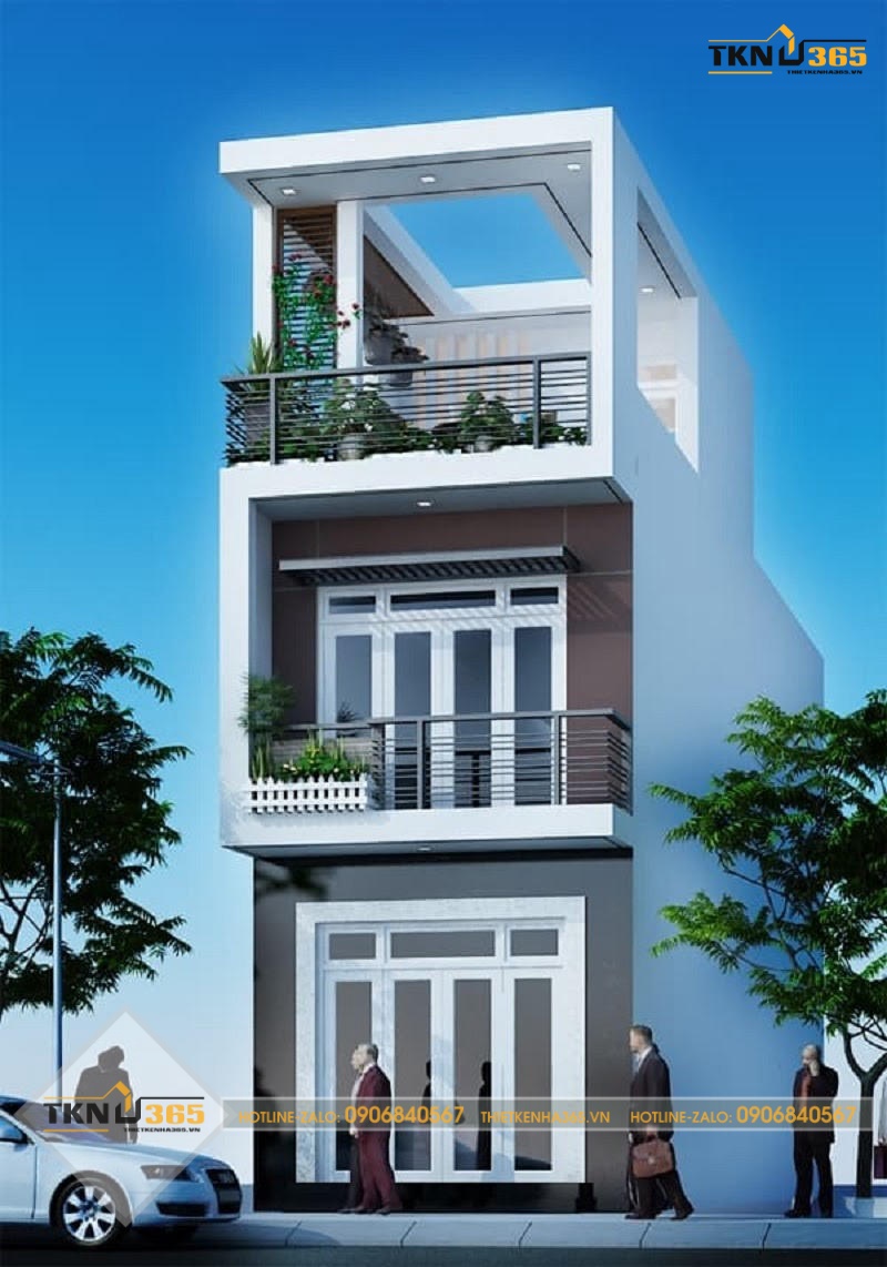 thiết kế nhà ống có gác lửng