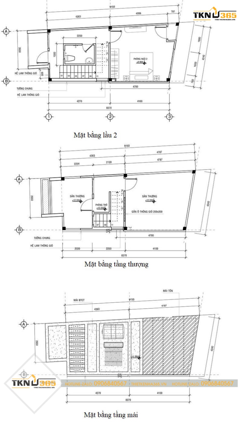 bản vẽ thiết kế nhà ống có tầng lửng