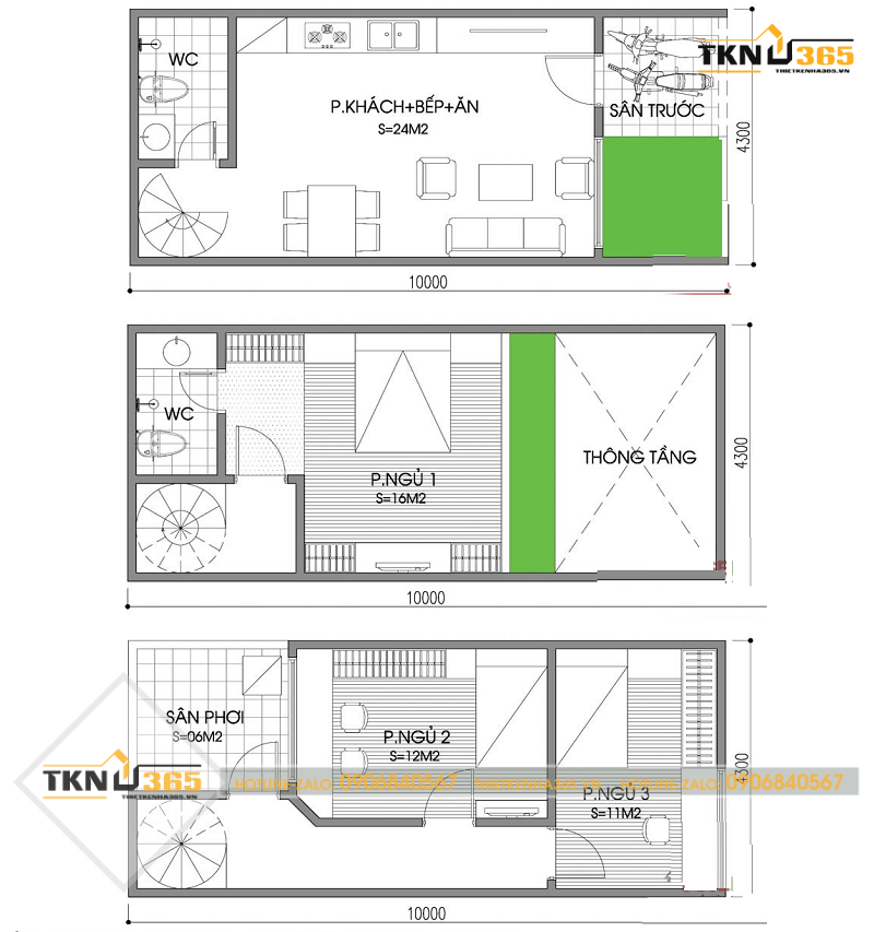 Thiết kế nhà ống có tầng lửng